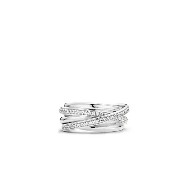 Ti Sento Milano Ti Sento Ring 12056ZI/56 Zilver Gerhodineerd met Zirkonia Maat 56