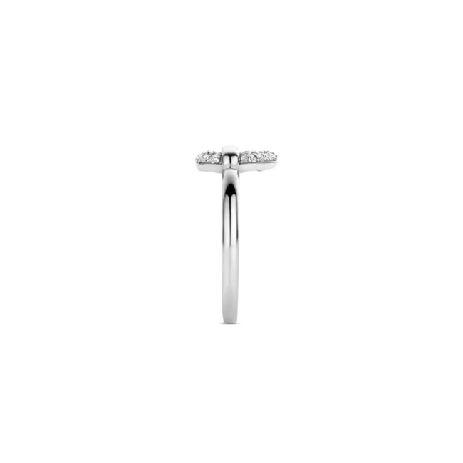 Ti Sento Milano Ti Sento Ring 12291ZI/54 Zilver Gerhodineerd met Hart en Zirkonia Maat 54