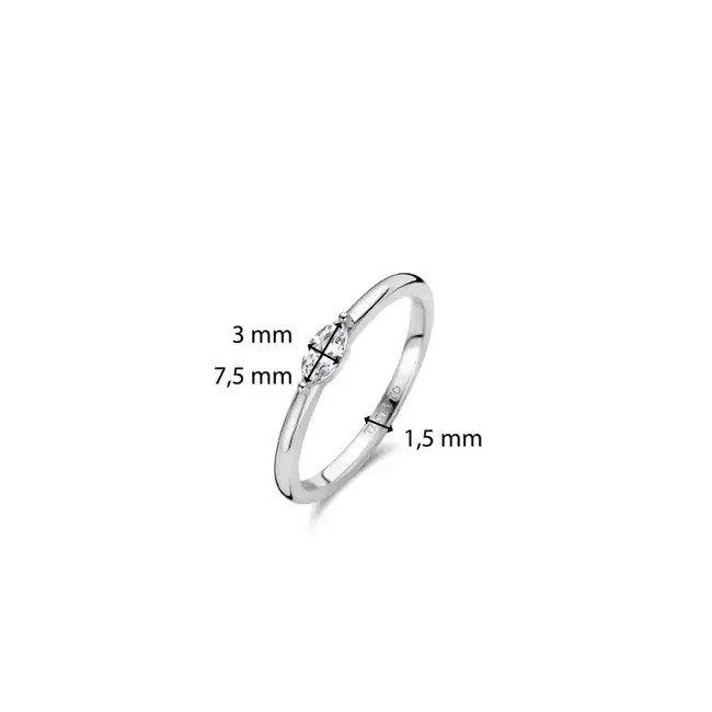 Ti Sento Milano Ti Sento Ring 12298ZI/52 Zilver Gerhodineerd met Zirkonia Maat 52