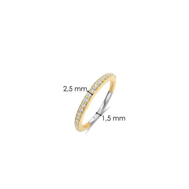 Ti Sento Milano Ti Sento Ring 12317ZY/56 Zilver met Goude Plating en Zirkonia Maat 56