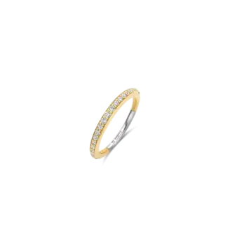 Ti Sento Milano Ti Sento Ring 12317ZY/56 Zilver met Goude Plating en Zirkonia Maat 56