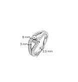 Ti Sento Milano Ti Sento Ring 12323SI/54 Zilver Gerhodineerd Dubbele Lus Maat 54