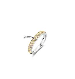 Ti Sento Milano Ti Sento Ring 1414ZY/54 Zilver Bi-color met rij Zirkonia's Maat 54