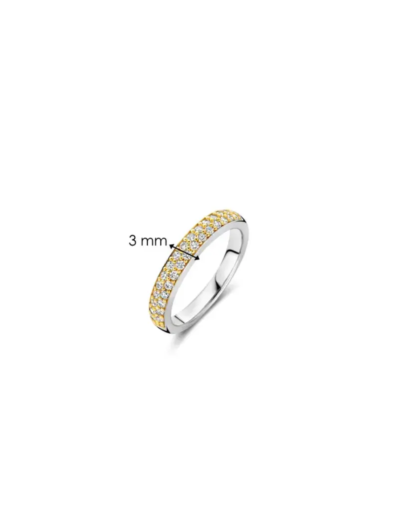 Ti Sento Milano Ti Sento Ring 1414ZY/54 Zilver Bi-color met rij Zirkonia's Maat 54