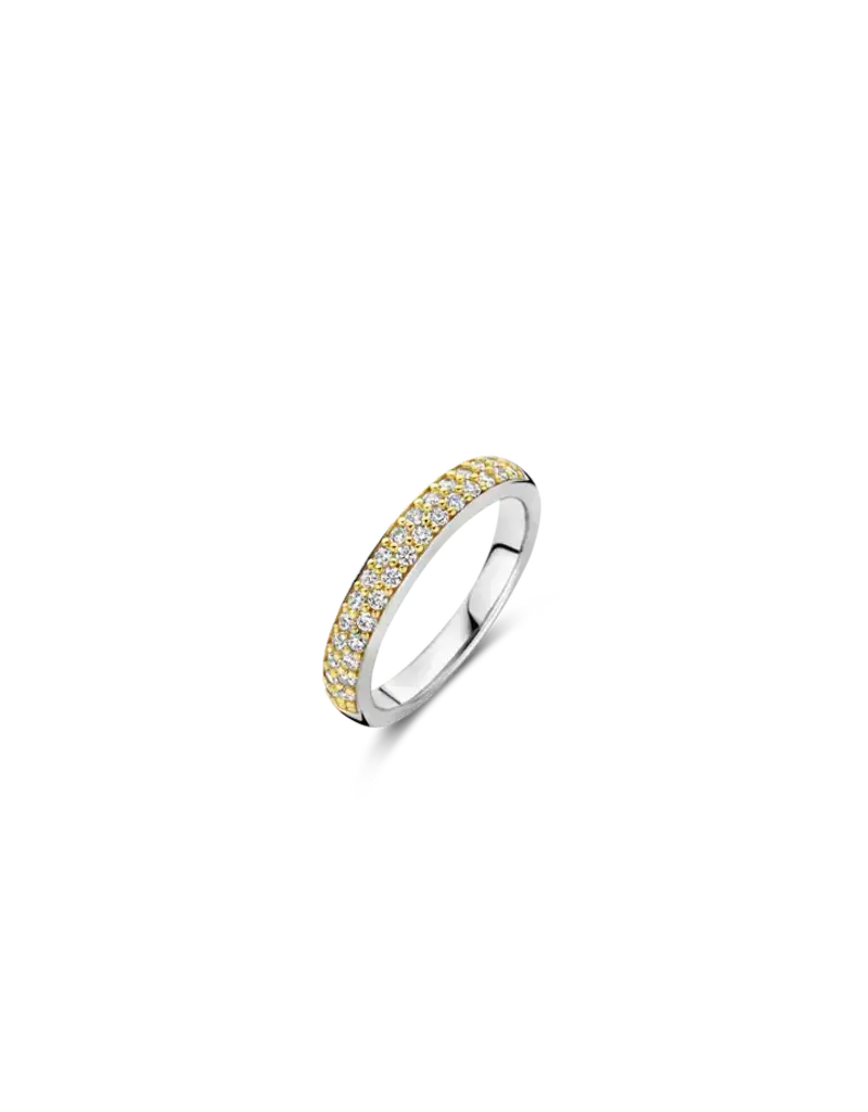 Ti Sento Milano Ti Sento Ring 1414ZY/54 Zilver Bi-color met rij Zirkonia's Maat 54