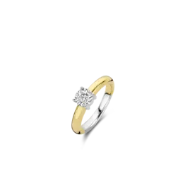 Ti Sento Milano Ti Sento Ring 1463ZY/54 Zilver met Goude Plating met Zirkonia Maat 54