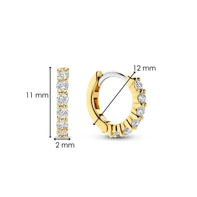 Ti Sento Milano Ti Sento Oorbellen 7956ZY Zilver met Goude Plating en Zirkonia 12mm