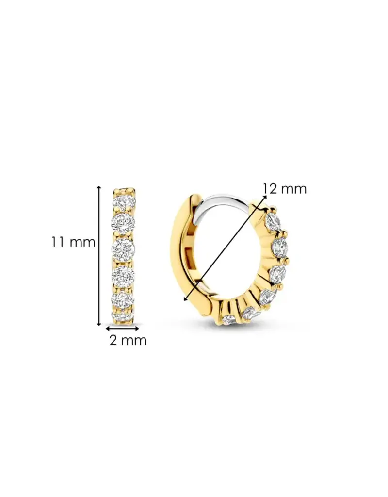 Ti Sento Milano Ti Sento Oorbellen 7956ZY Zilver met Goude Plating en Zirkonia 12mm