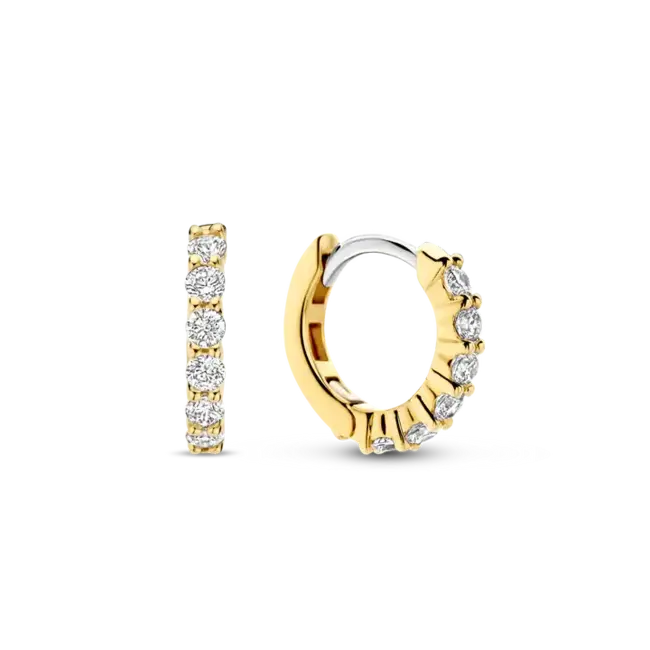 Ti Sento Milano Ti Sento Oorbellen 7956ZY Zilver met Goude Plating en Zirkonia 12mm