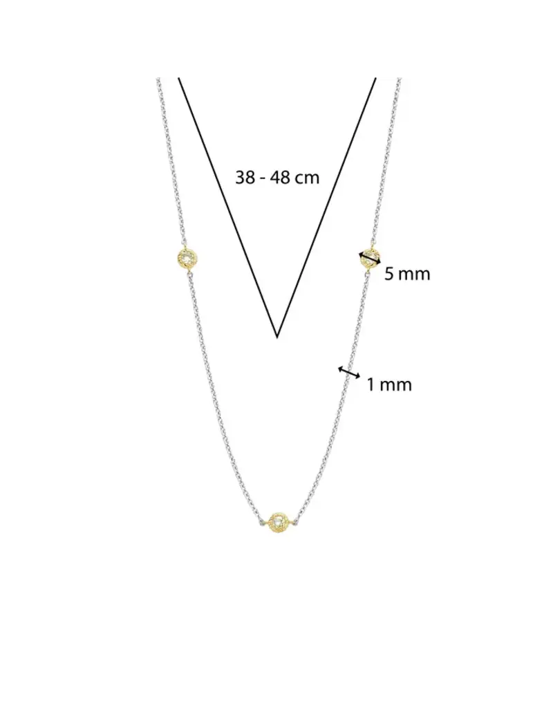 Ti Sento Milano Ti Sento Collier 34035ZY/42 Zilver Bi-color en Zirkonia 42cm