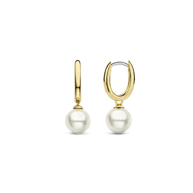 Ti Sento Milano Ti Sento Oorbellen 7939YP Zilver met Gouden Plating en Parel