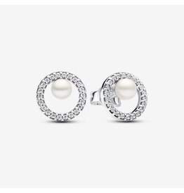 Pandora Pandora 293154C01 Sterling silver stud earrings with freshwater culterud pearl