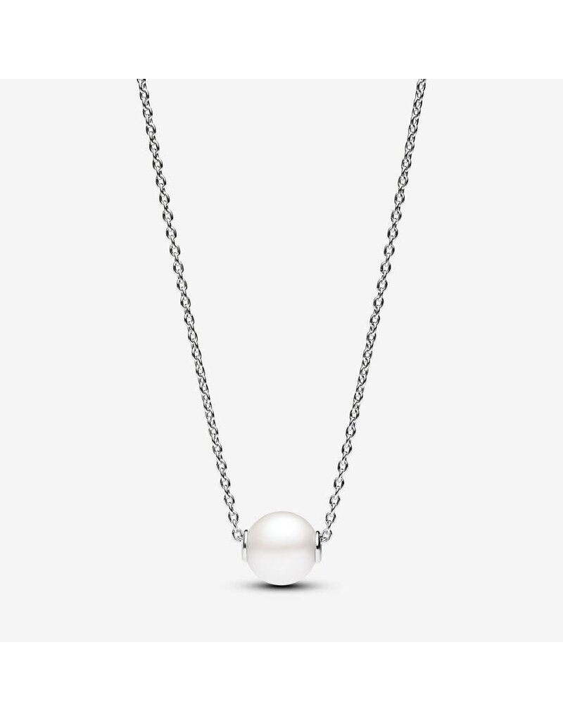Pandora Pandora 393167C01-45 sterling silver collier with white treated freshwater cultured pearl and clear cubic zirkonia