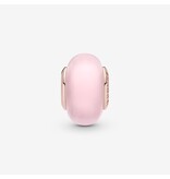 Pandora Pandora 789421C00 14 k Rose gold plated charm with frosted pink murano glass