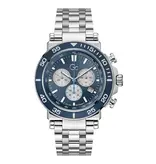 GC GC Heren Horloge Z14011G7MF Staal Swiss Made Quartz Chronograaf met Blauwe Wijzerplaat