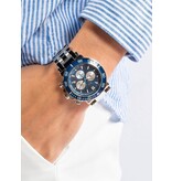GC GC Heren Horloge Z14011G7MF Staal Swiss Made Quartz Chronograaf met Blauwe Wijzerplaat