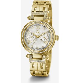 GC GC Dames Horloge Y78002L1MF Staal Goude Plating Swiss Made Quartz gezet met Swarovski Steentjes