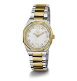 GC GC Dames Horloge Z25002L1MF Staal Bi-color Swiss Made Quartz gezet met Swarovski stenen