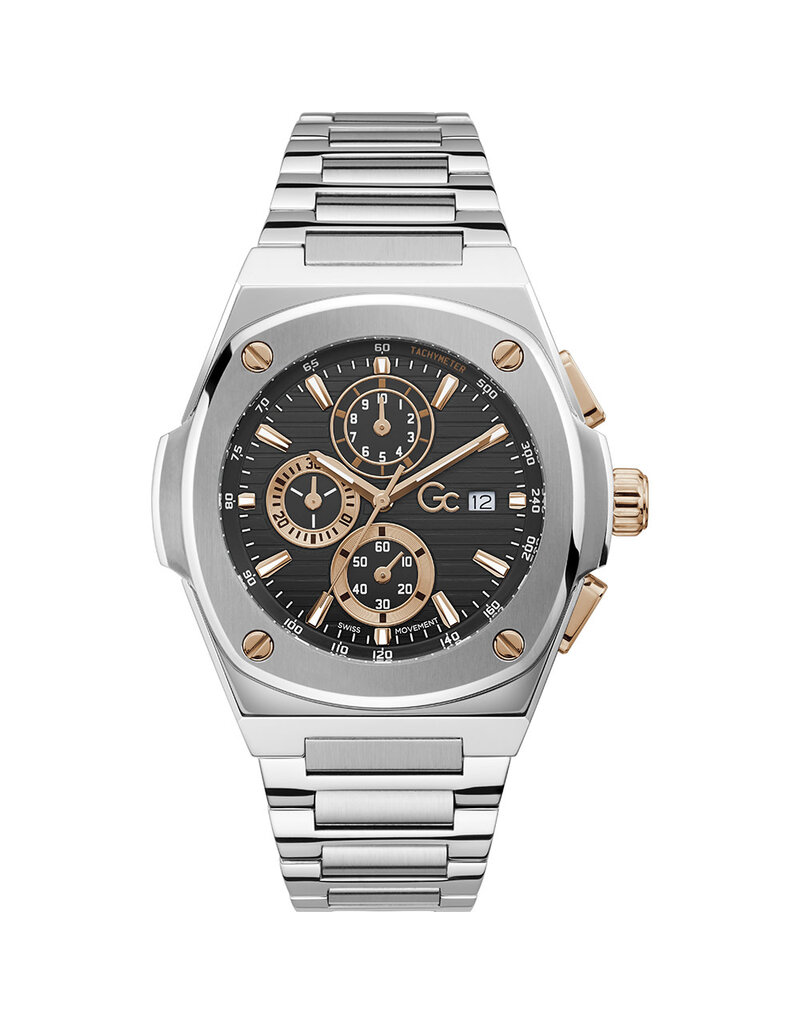 GC GC Heren Horloge Y99001G2MF Staal Bi-color Swiss Made Quartz 44mm