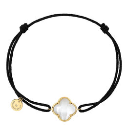 Morganne Bello Morganne Bello Armband 20X03YB111 18k Geelgoud Victoria Mother of Pearl with Black Cord One Size Fits All