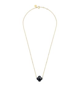 Morganne Bello Morganne Bello Collier 1013YB1B115 18k Geelgoud Black Onyx Clover 42-45cm