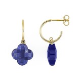 Morganne Bello Morganne Bello Oorbellen 1017YC210 18k Geelgoud Lapis Lazuli Clover