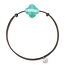 Morganne Bello Morganne Bello Armband 1015x47B195 Green Amazonite Clover with Brown Cord
