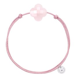 Morganne Bello Morganne Bello Armband 1015x64B122 Powdery Pink Clover Quartz with Pink Cord