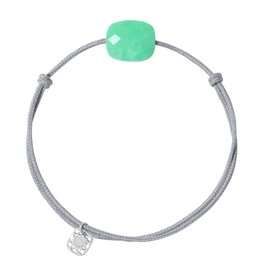 Morganne Bello Morganne Bello Armband 1015X48A136 Mint Chrysoprase Cushion with Grey Cord