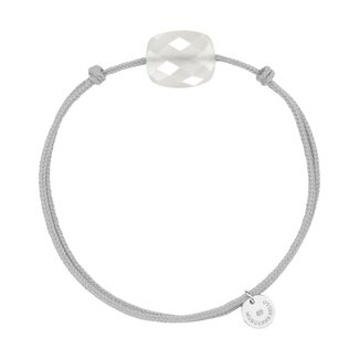 Morganne Bello Morganne Bello Armband 1015X48A117 White Moonstone Cushion with Grey Cord