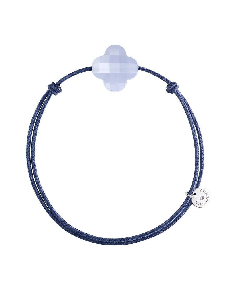 Morganne Bello Morganne Bello Armband 1015X46B104 Blue Lace Agete Clover with Blue Cord