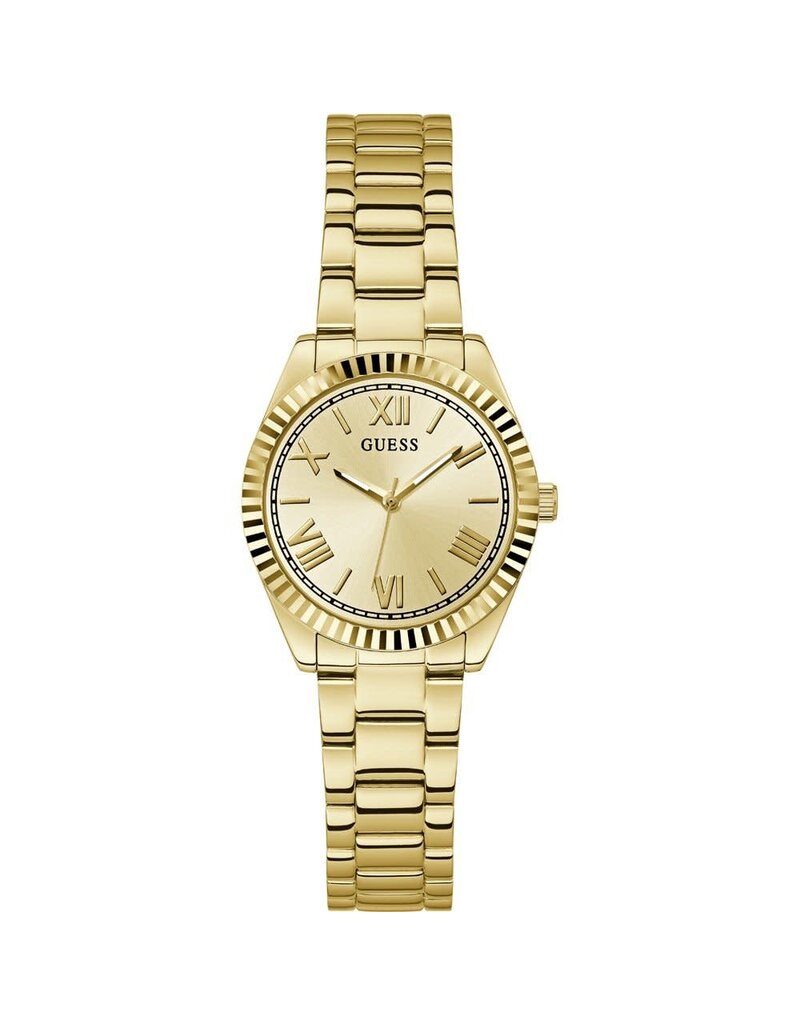 Guess Guess Dames Horloge GW0687L2 Staal met Gouden Plating Quartz en Gouden Wijzerplaat