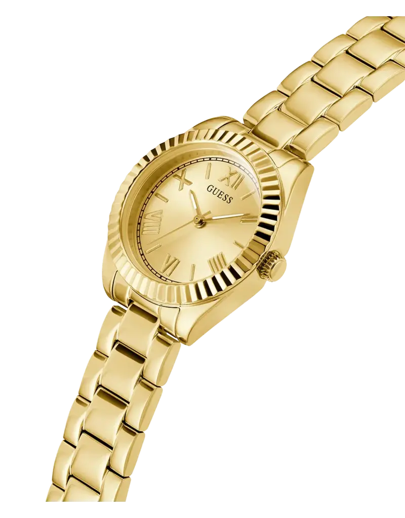 Guess Guess Dames Horloge GW0687L2 Staal met Gouden Plating Quartz en Gouden Wijzerplaat