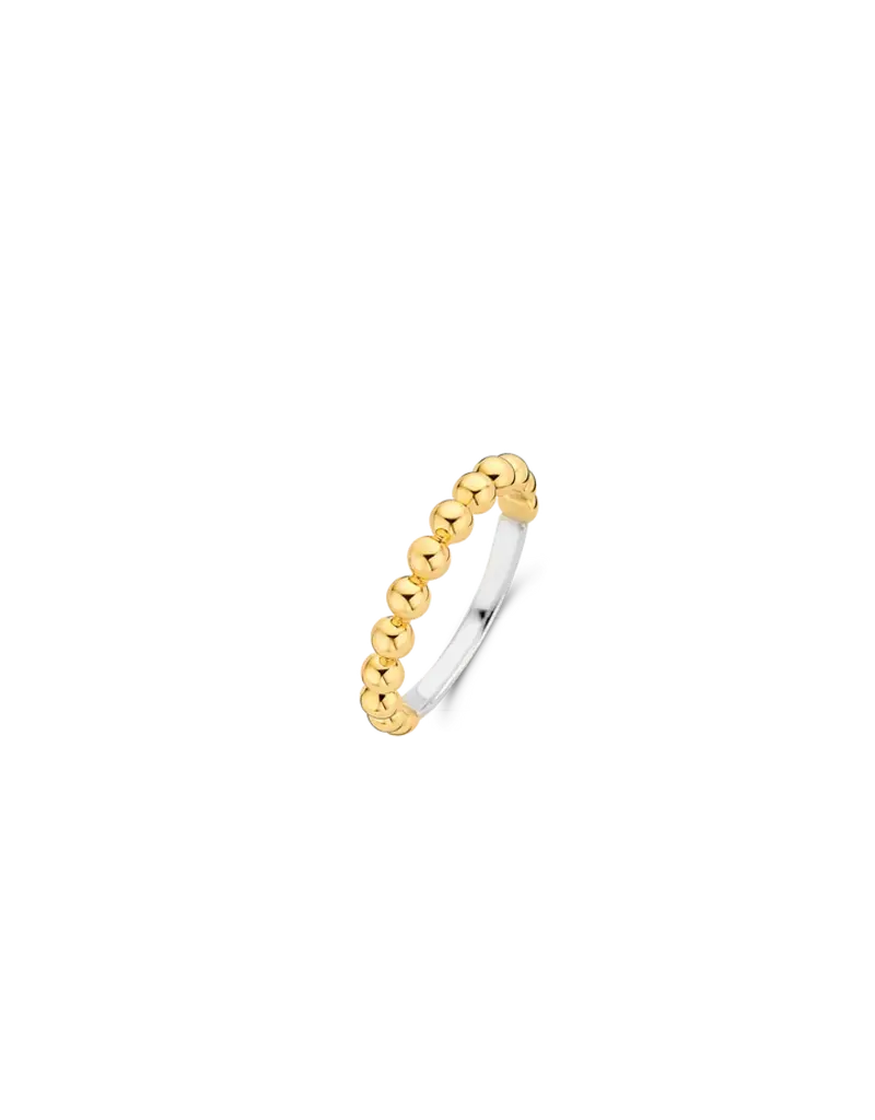 Ti Sento Milano Ti SENTO ring 12181SY/54 zilver goldplated - gouden bolletjes