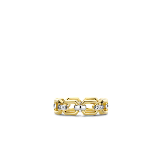 Ti Sento Milano Ti Sento Ring 12292ZY/54Zilver Bi-Color met Gezette Zirkonia Stenen maat 54