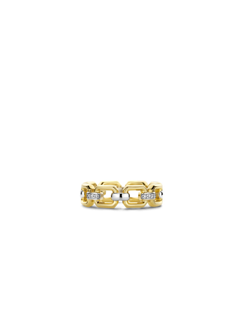 Ti Sento Milano Ti Sento Ring 12292ZY/54 zilver bi-color met gezette zirkonia stenen maat 54