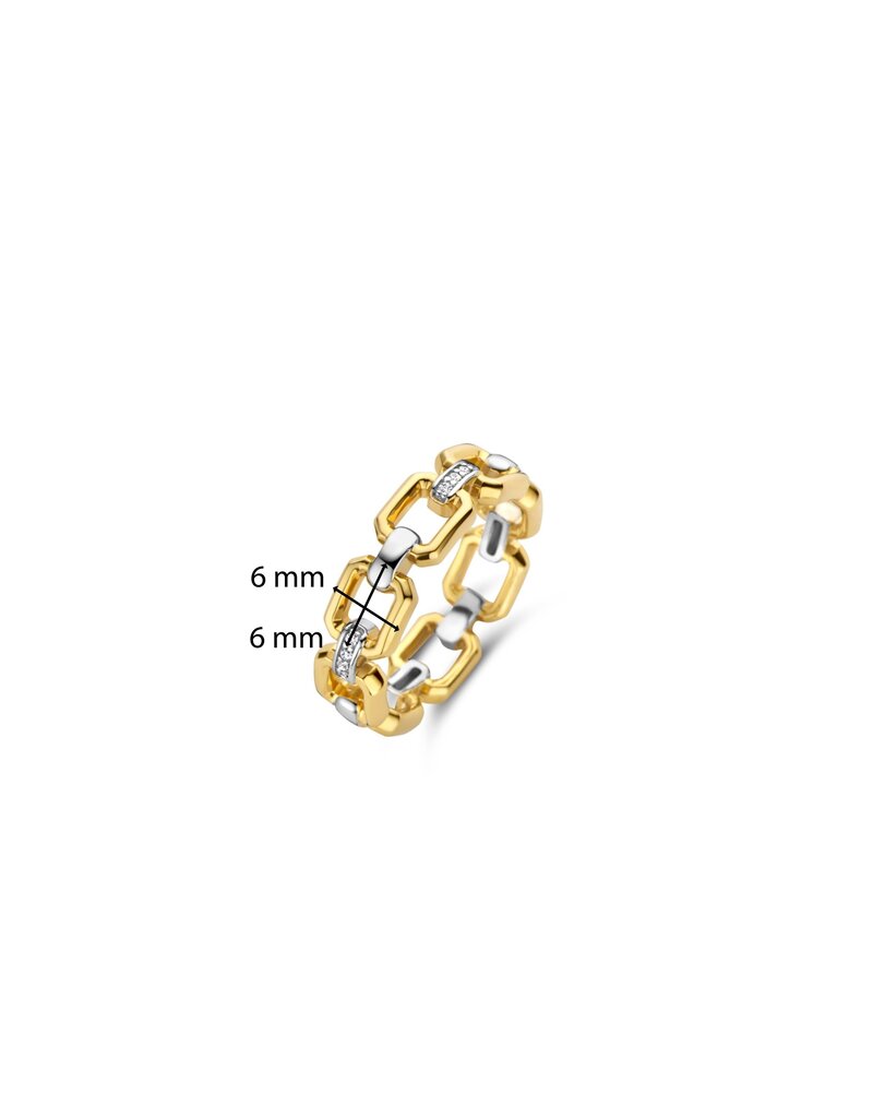 Ti Sento Milano Ti Sento Ring 12292ZY/54 zilver bi-color met gezette zirkonia stenen maat 54