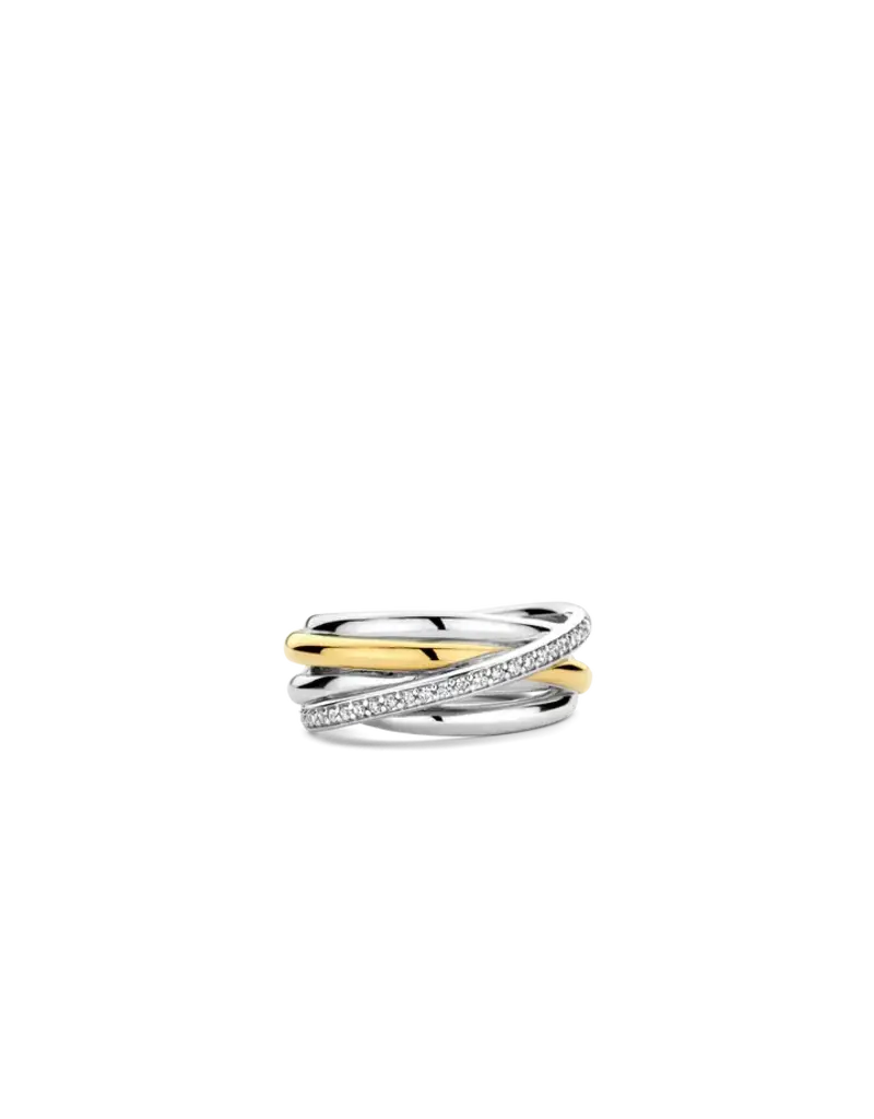 Ti Sento Milano Ti Sento Ring 12318ZY/56 Zilver Bi-color met Zirkonia's Maat 56