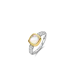 Ti Sento Milano Ti Sento Ring 12331MW/54 Zilver Bi-color met Maansteen en Zirkonia's Maat 54