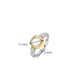 Ti Sento Milano Ti Sento Ring 12331MW/54 Zilver Bi-color met Maansteen en Zirkonia's Maat 54