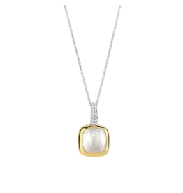 Ti Sento Milano Ti Sento Collier 6829MW Zilver met Goude Plating en Maansteen met Zirkonia 45cm