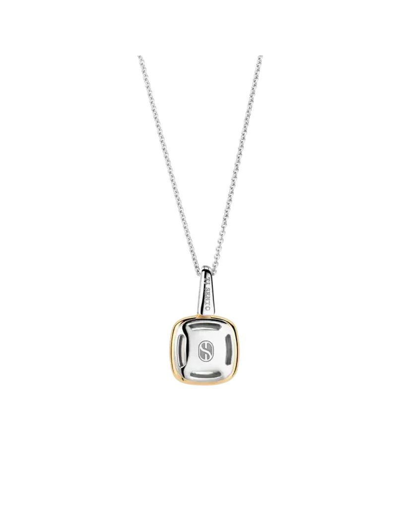 Ti Sento Milano Ti Sento Collier 6829MW Zilver met Goude Plating en Maansteen met Zirkonia 45cm