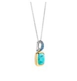 Ti Sento Milano Ti  Sento Collier 6829TQ Zilver met Goude Plating en Turqouise Steen en Blauwe Zirkonia's 45cm