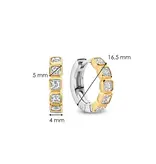 Ti Sento Milano Ti Sento Oorbellen 7965ZY Zilver met Goude Plating en Zirkonia's 16.5mm