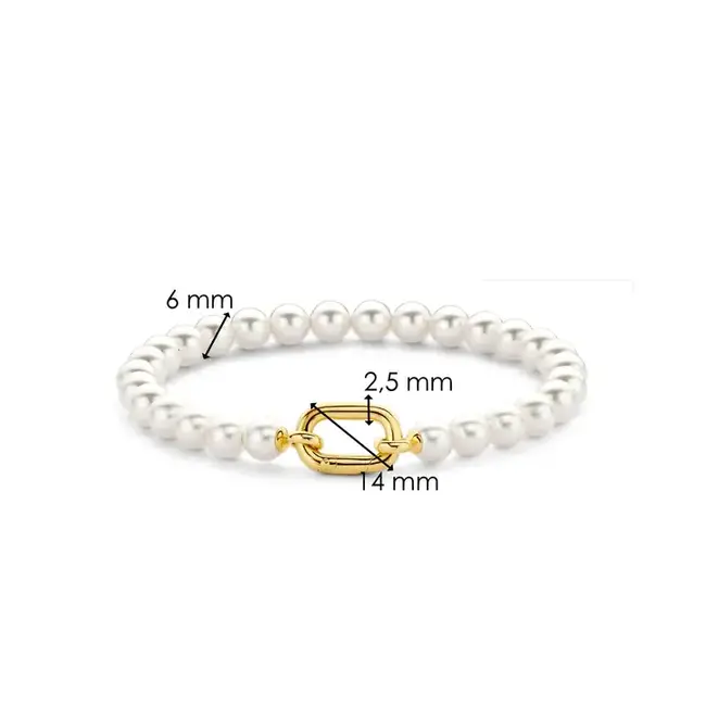 Ti Sento Milano Ti Sento Armband 23037YP Zilver met 14k Gold Plated Parels 18 cm
