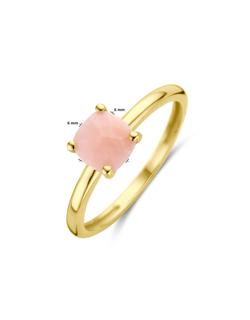 Blinckers Jewelry Huiscollectie BJ Ring 40.30553/17.75 14k geelgoud met roze opaal maat 17.75