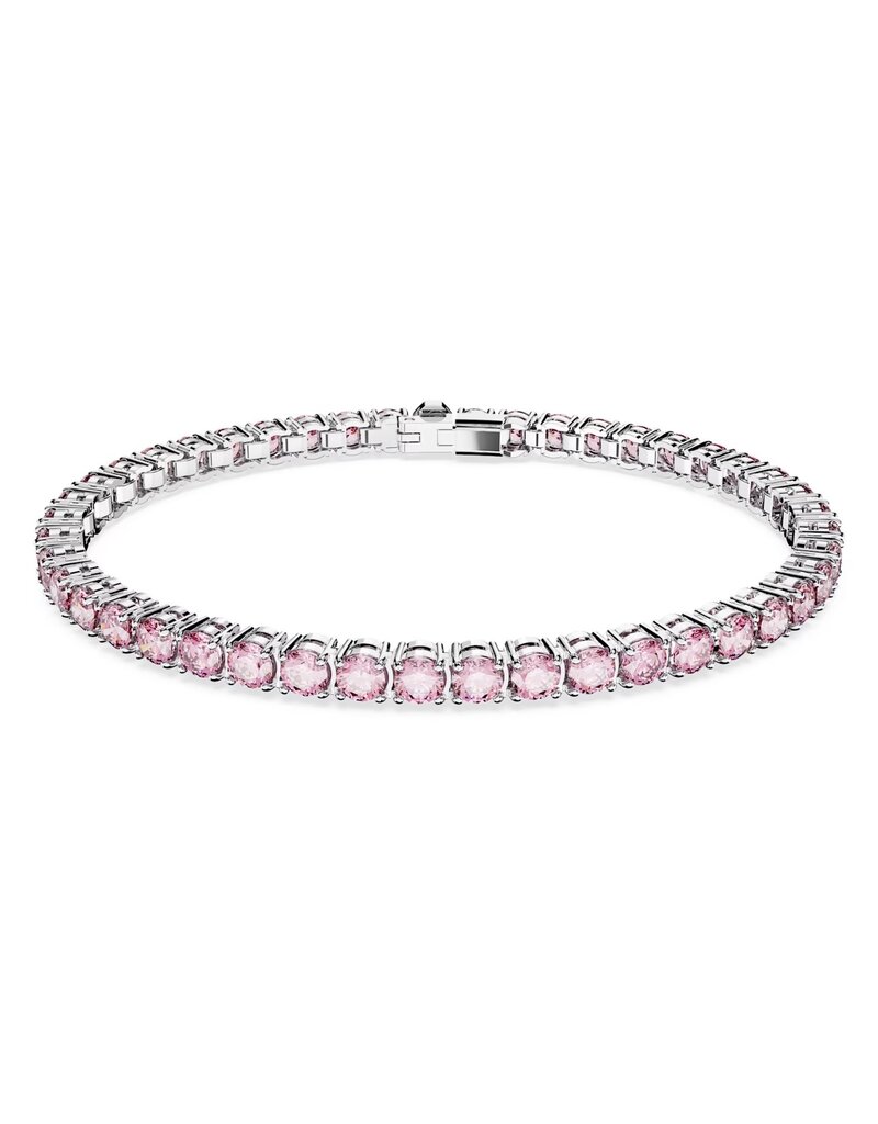 Swarovski Swarovski 5648931 Tennis armband Matrix in witgoud rhodium plated met rondom roze swarovski kristallen