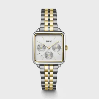 Cluse Cluse Horloge CW13803 Staal Bi-color Quartz Chronograaf Vierkant