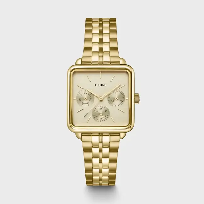 Cluse Cluse horloge CW13801 Goudkleurig vierkant chronograaf