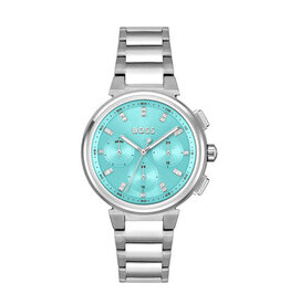 BOSS BOSS Dames Horloge HB1502763 Staal Quartz Chronograaf met Turqouise Wijzerplaat